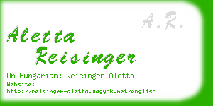 aletta reisinger business card